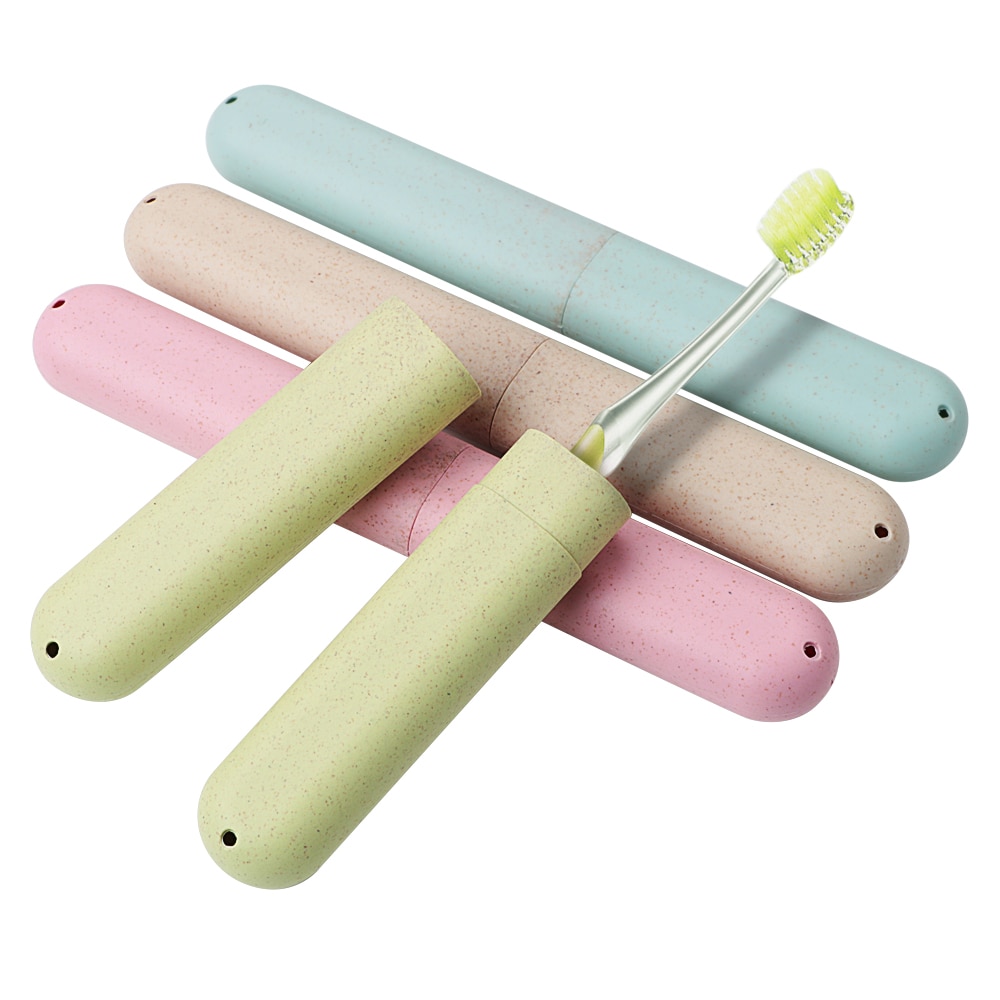 Health Tooth Brushes Protector Portable Travel Toothbrush Box Toothbrush Tube Cover Case Wheat Straw 1pc Dustproof 1
