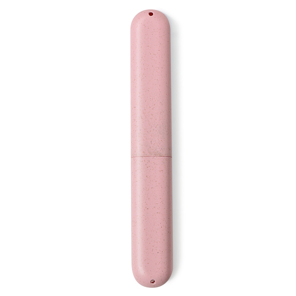 Health Tooth Brushes Protector Portable Travel Toothbrush Box Toothbrush Tube Cover Case Wheat Straw 1pc Dustproof – Pink 7