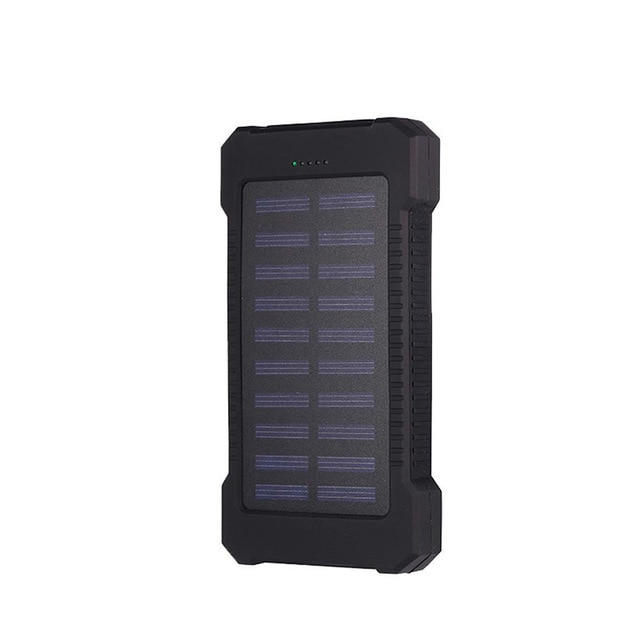 Portable 30000mAh Solar Power Bank Large-Capacity Mobile Phone Charger LED Outdoor Travel PowerBank for IPhone Xiaomi Samsung – Black 6