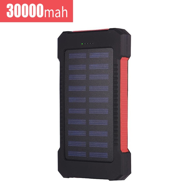 Portable 30000mAh Solar Power Bank Large-Capacity Mobile Phone Charger LED Outdoor Travel PowerBank for IPhone Xiaomi Samsung – Green 10