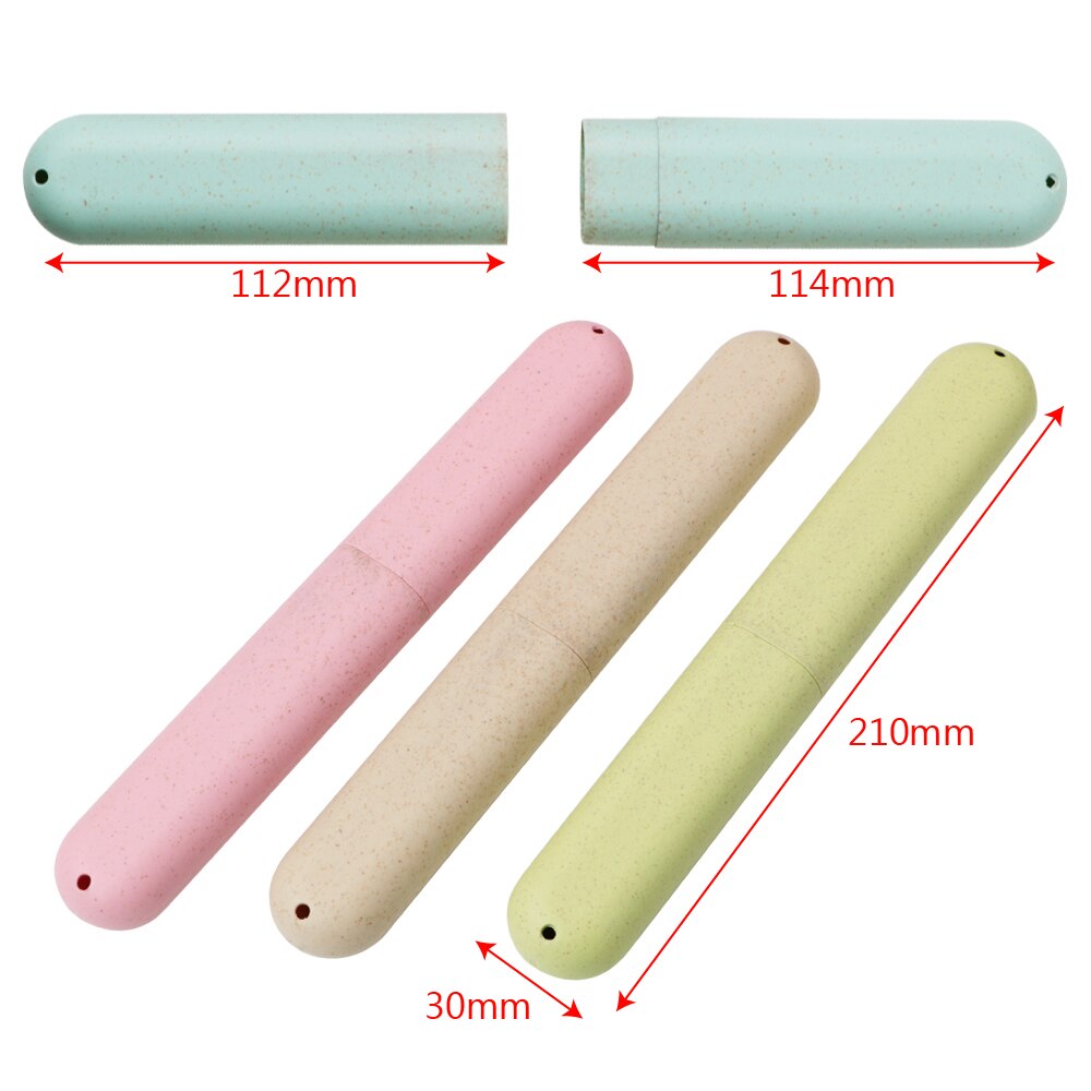 Health Tooth Brushes Protector Portable Travel Toothbrush Box Toothbrush Tube Cover Case Wheat Straw 1pc Dustproof 10